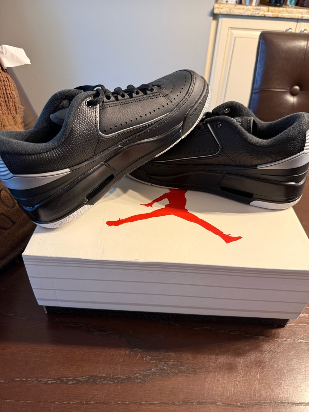 Men's Black Air Jordan 2/3 Low-Top Sneakers. Will fit a woman’s 8 1/2-9